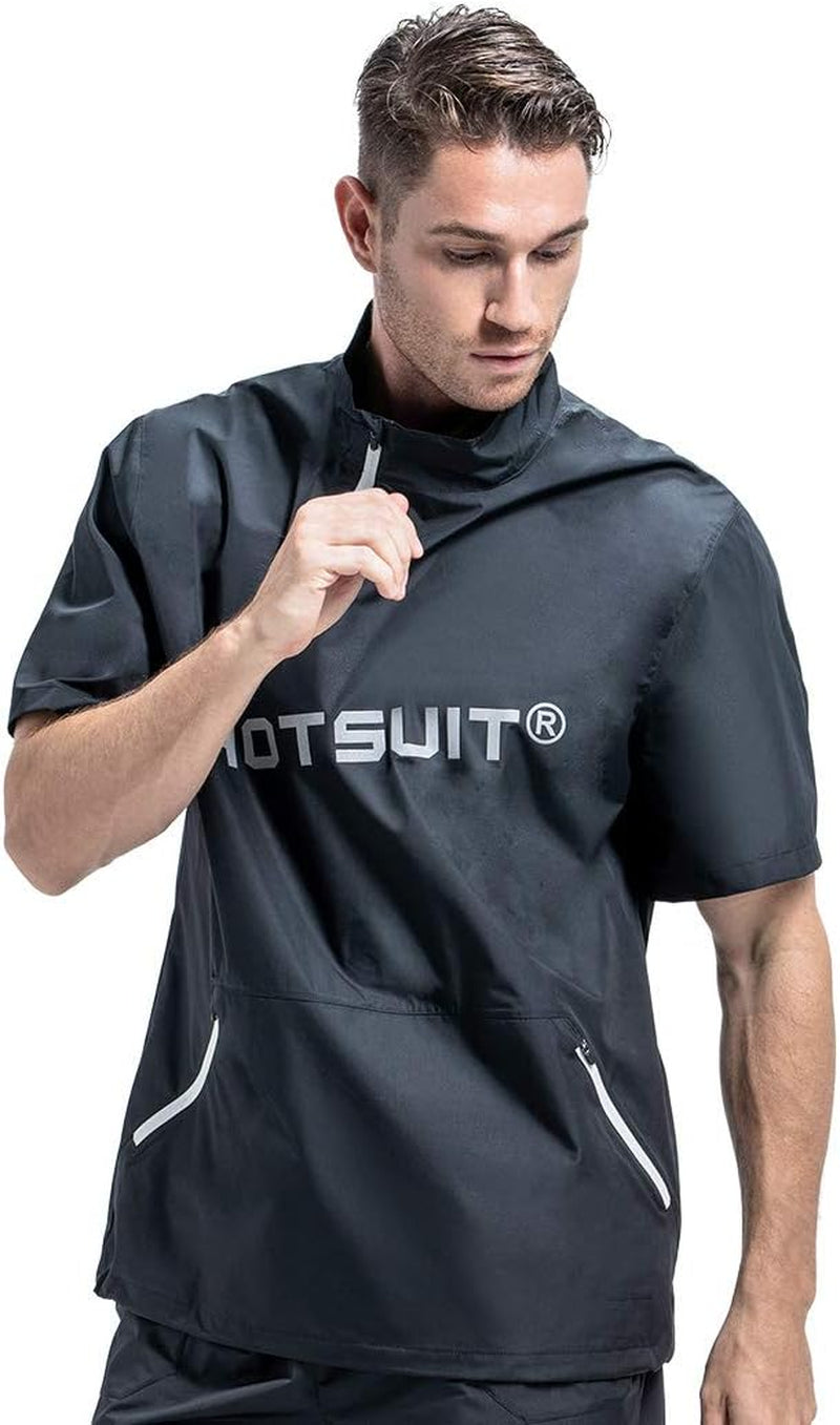 Men's and Women's Sauna Suit Workout Jacket - Short Sleeve Fitness Sauna Top for Couples