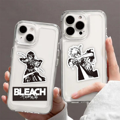 Black and White Anime BLEACH Sticker Set - 10/30/75 Pieces for Kids, Ideal for Skateboards, Phone Cases, Laptops, and DIY Projects