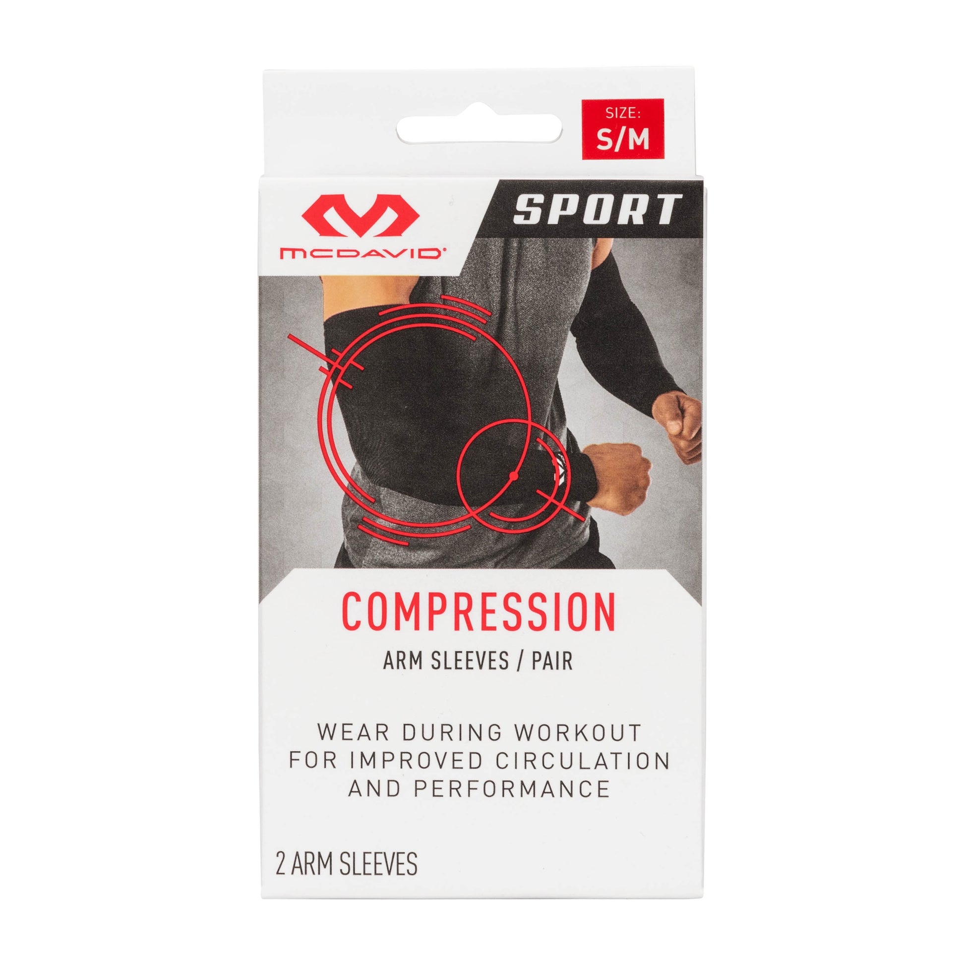 Unisex Sport Compression Arm Sleeves - Black, Size L/XL