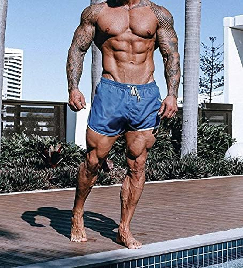 Men's Fitted Gym Shorts for Boxing, Running, and Bodybuilding Training