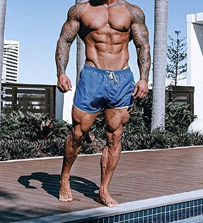 Men's Fitted Gym Shorts for Boxing, Running, and Bodybuilding Training