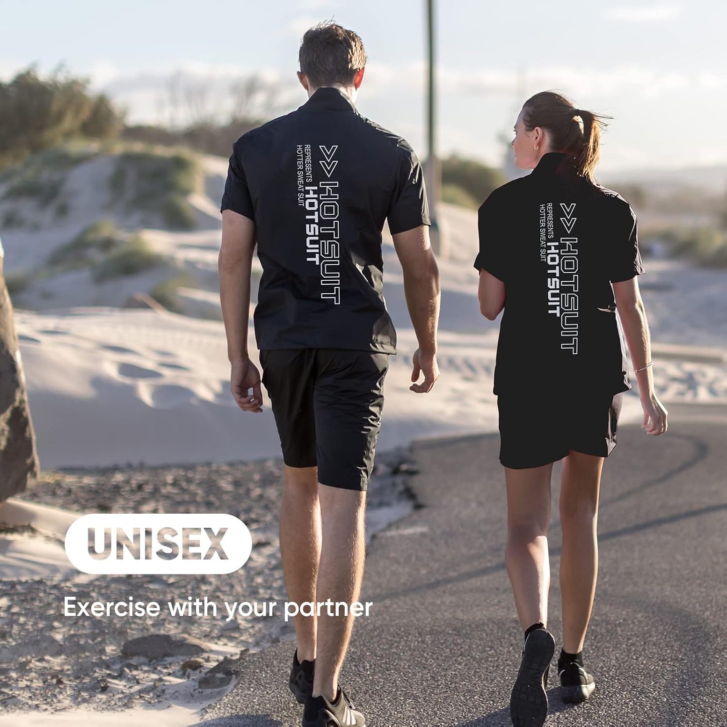 Men's and Women's Sauna Suit Workout Jacket - Short Sleeve Fitness Sauna Top for Couples