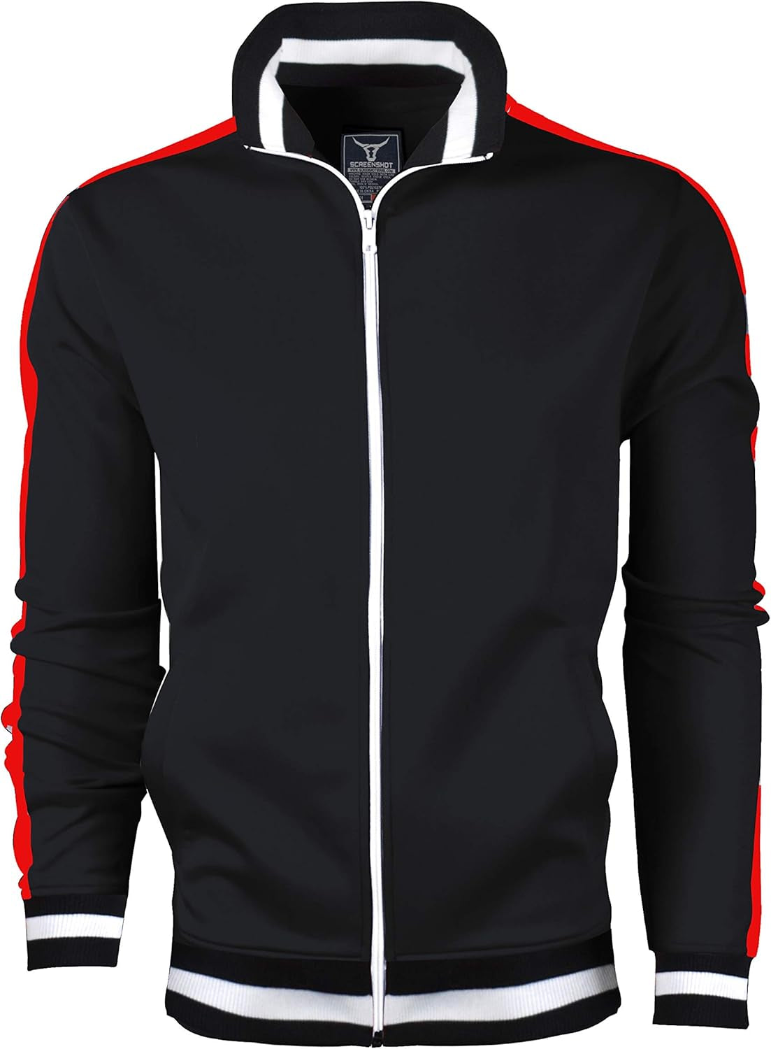 -TRACK JACKET Mens Urban Hip Hop Premium Track Jacket - Slim Fit Side Taping Sportswear Urbanwear Streetwear Top