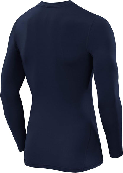 Men's and Boys' Long Sleeve Compression Athletic Shirt - Navy Eclipse, XL (12-14 Years)